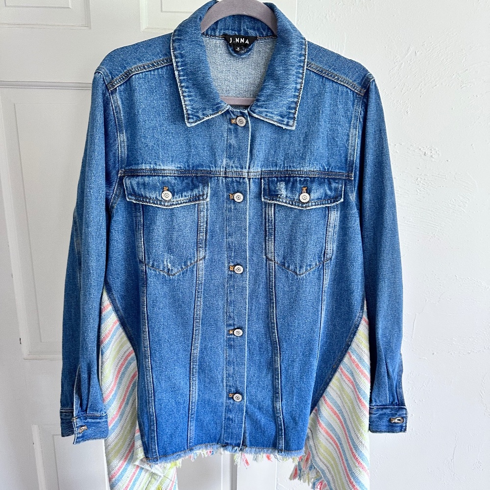 J.NNA Turning Tables Denim Jacket (size: M) - NWOT
